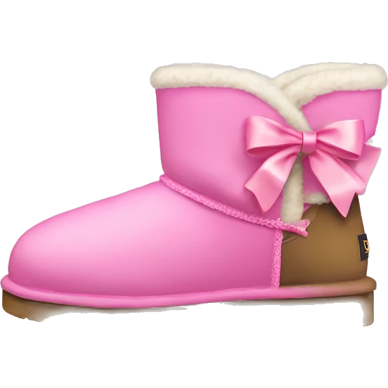 ugg boots with pink bows tied to them  emoji