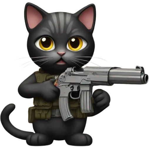 Cat with a gun emoji