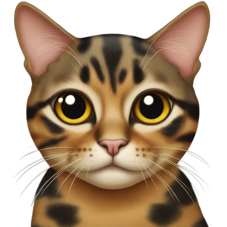 Tortoiseshell tabby cat with one eye emoji