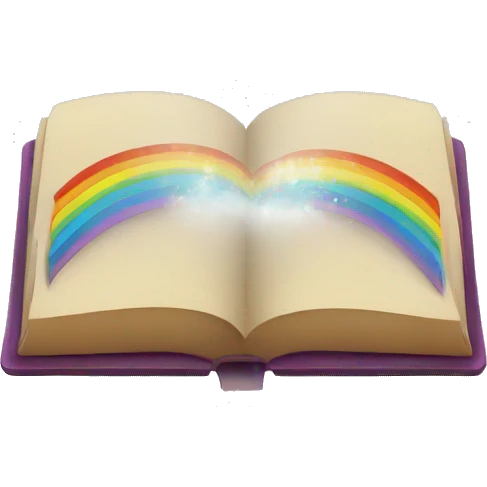 Open book with rainbow emoji