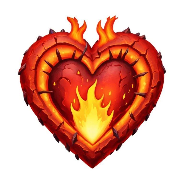volcano themed heart emoji