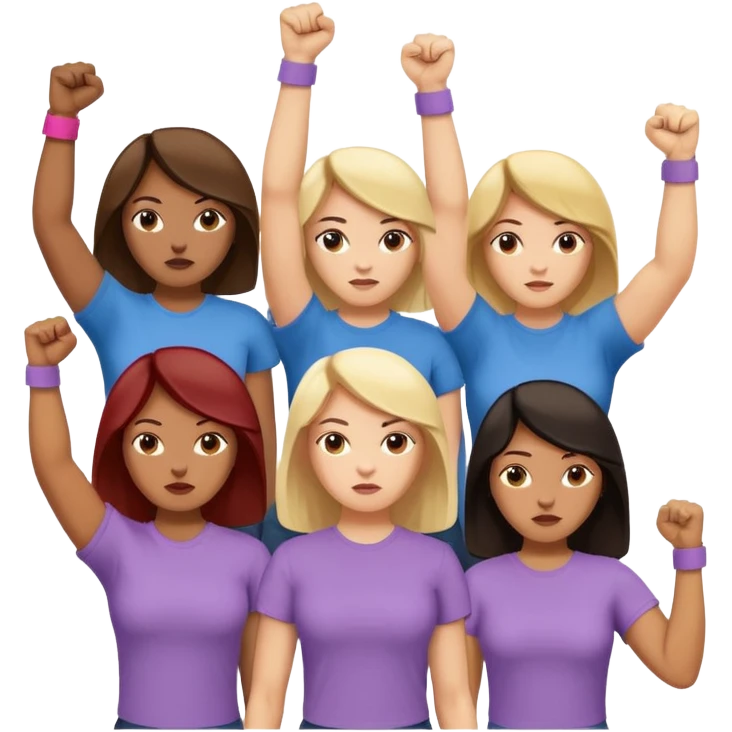 this are just a bunch of women, why this should be a good symbol for feminism? could there be a raised fist including typical feminism symbolic language? emoji