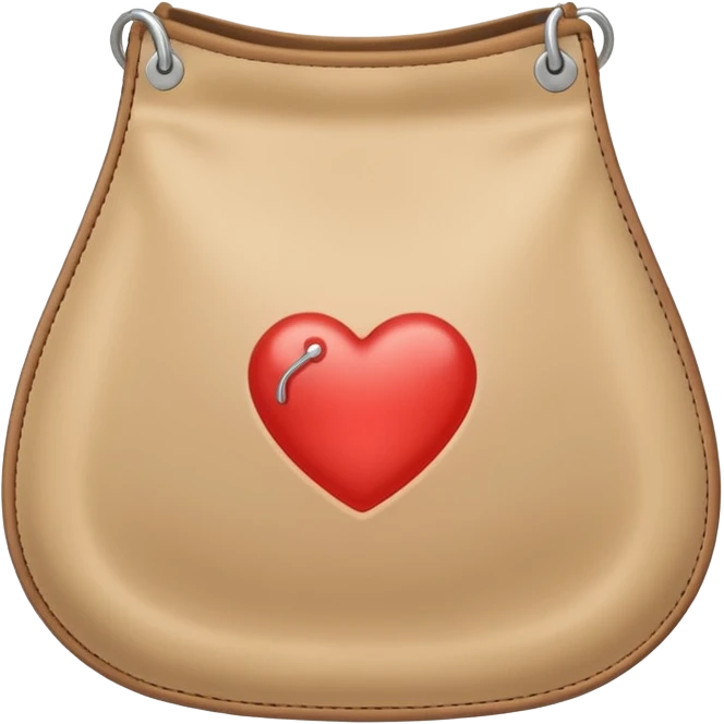 an medical ostomy bag in beige with a little heart emoji