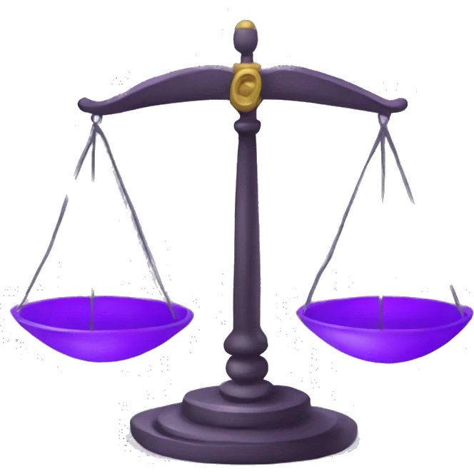 purple balance scale emoji