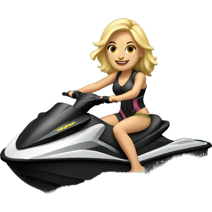 Blonde girl riding jet ski emoji