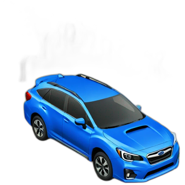 a blue subaru surrounded by trees emoji