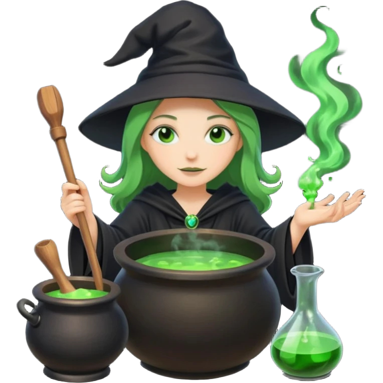 green witch cooking potion emoji