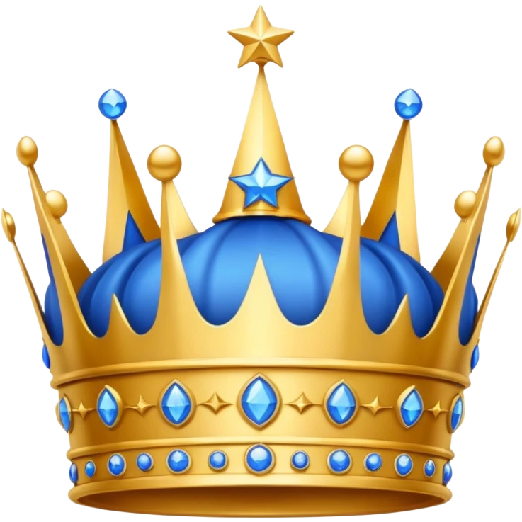 Crown with two blue stars emoji