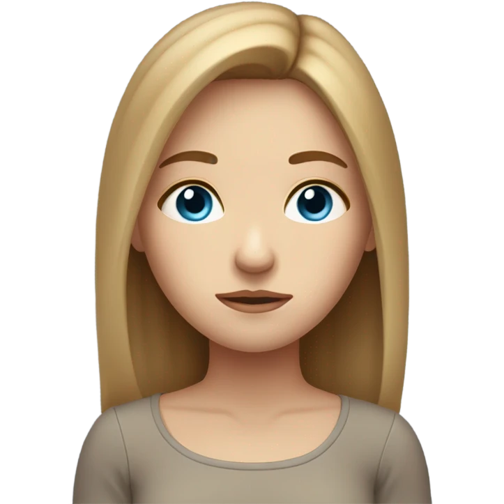 beautiful sad girl fair skin blue eyes light brown hair emoji