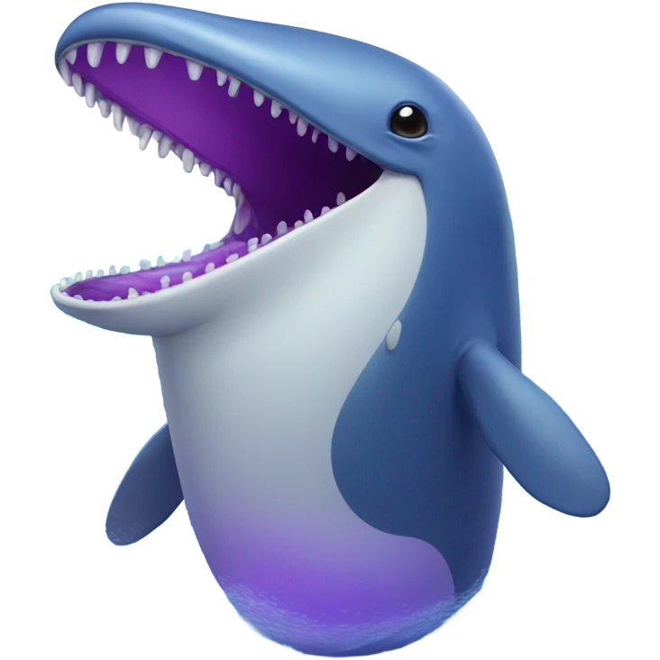 Blue whale purple, open mouth emoji
