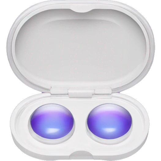 dual-compartment screw-top prescription contact lens case emoji