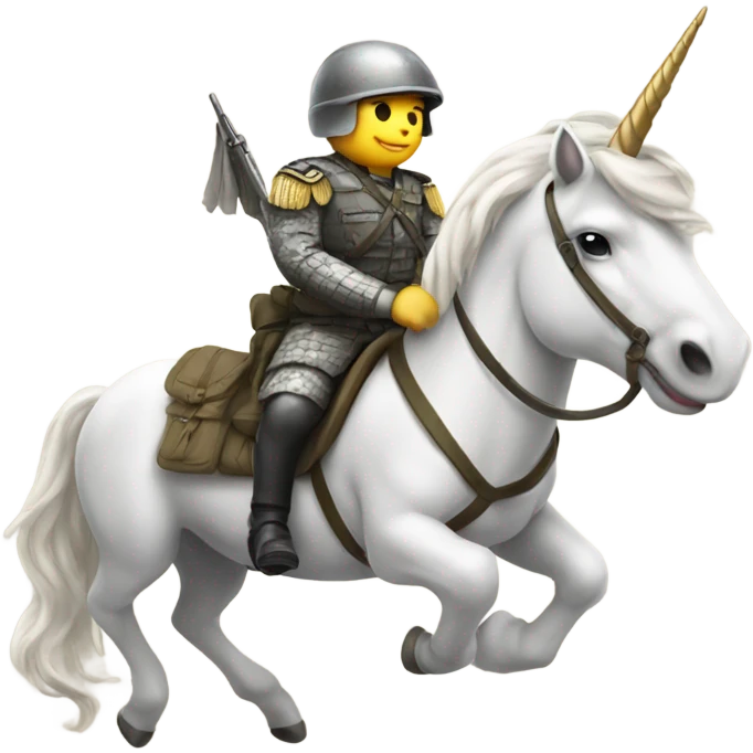 Soldier riding a unicorn emoji
