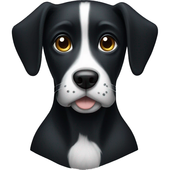 Black dog with white chest and white paws emoji