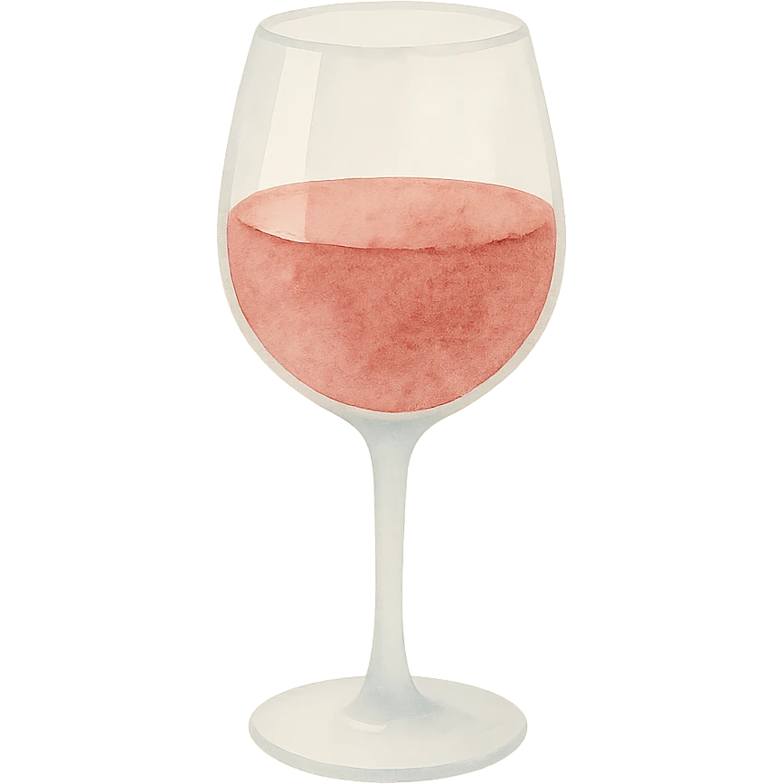 a glass of red wine, watercolor art style emoji