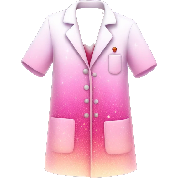 Pink ombre lab coat with glitter emoji