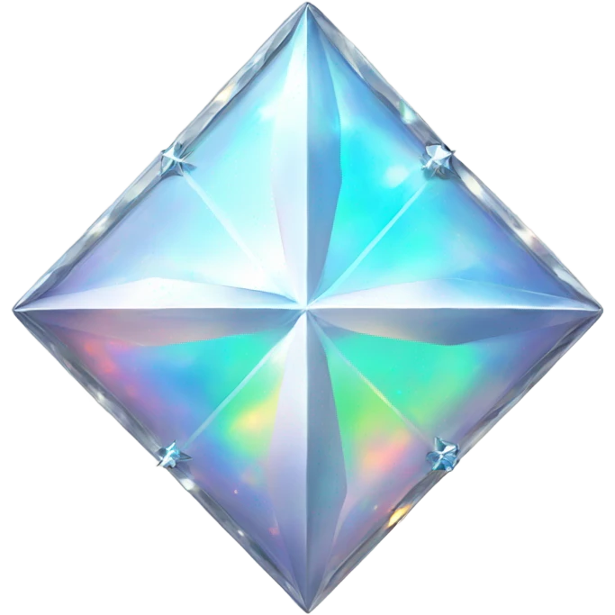 opal diamond chrome four-point star diamond emoji