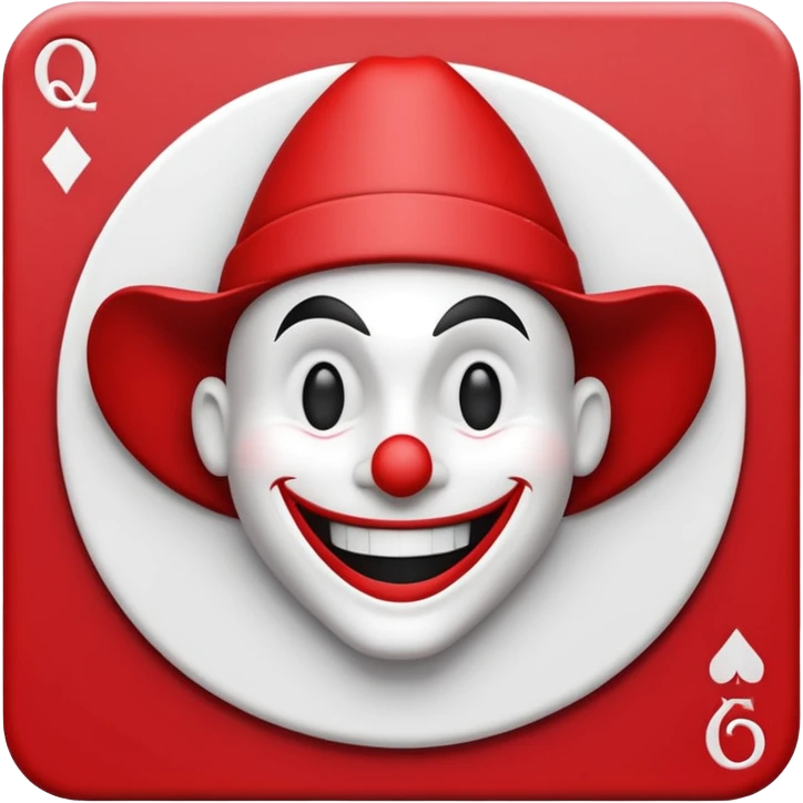 square poker card with a jolly joker emoji