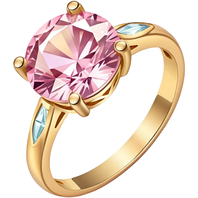 Pastel pink and gold Diamond ring emoji