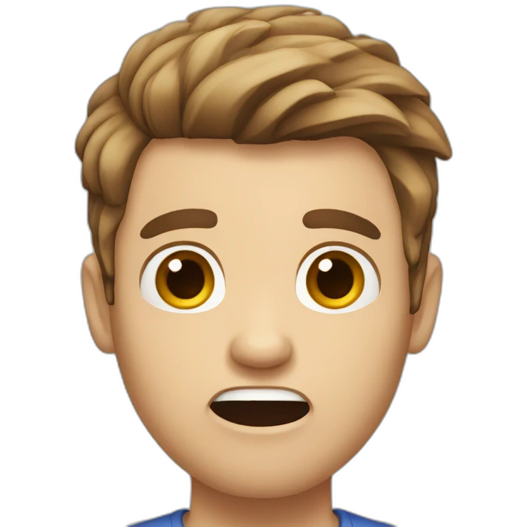 panicked white male brown hair emoji