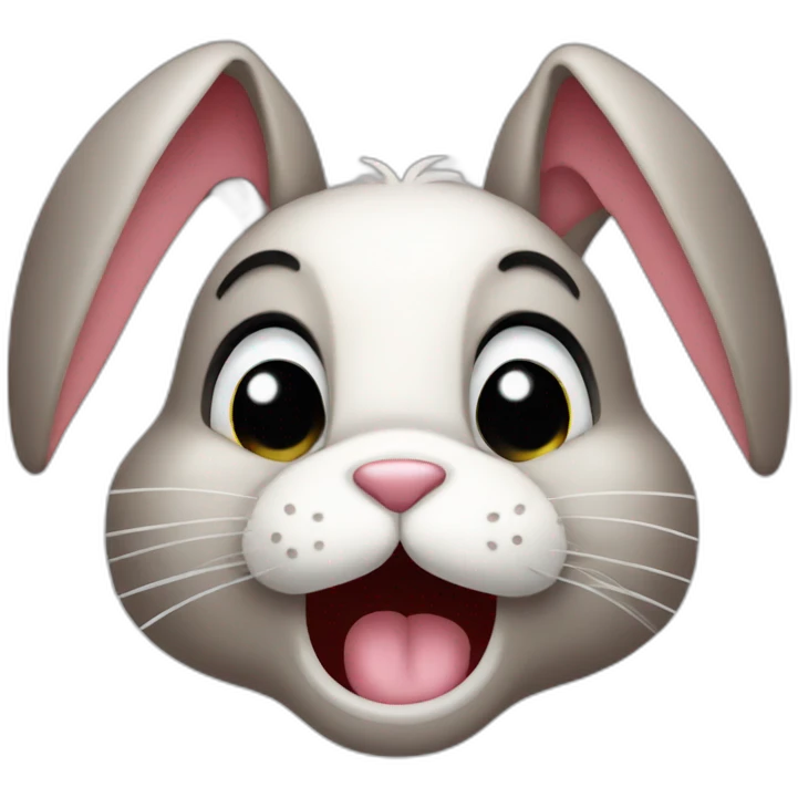 Bunny hand on mouth emoji