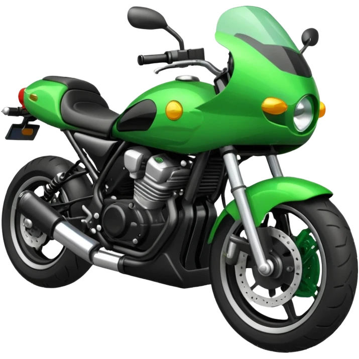 Créame un emoji de moto negra con verde para WhatsApp emoji
