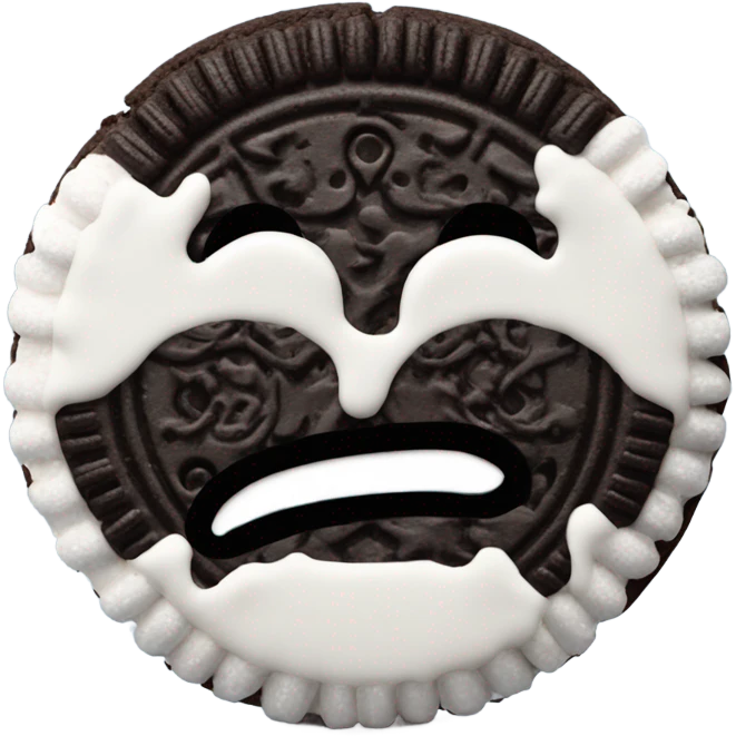 oreo cookie with a face emoji