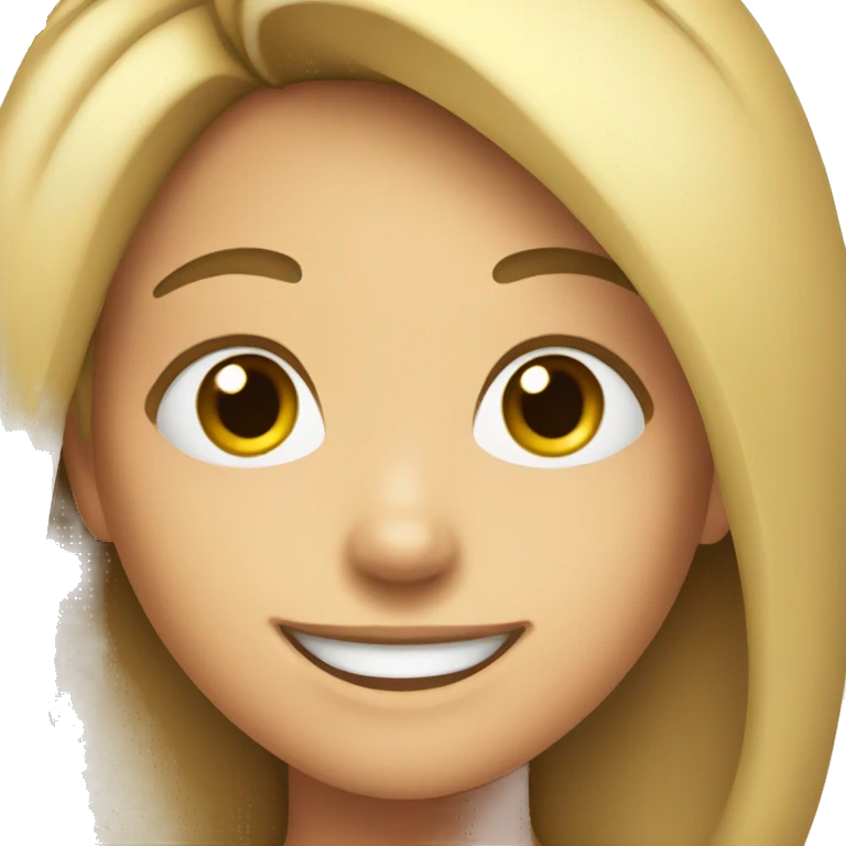 A girl smiling with spes emoji
