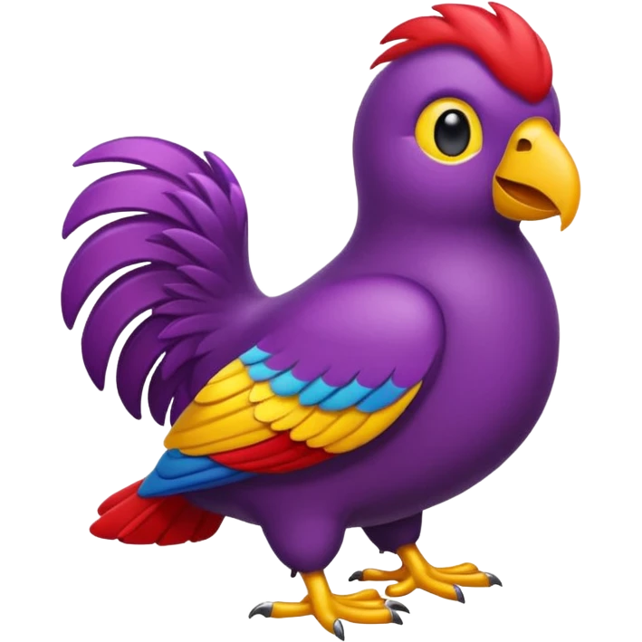 emoji de papagayo morado, rojo y amarillo emoji