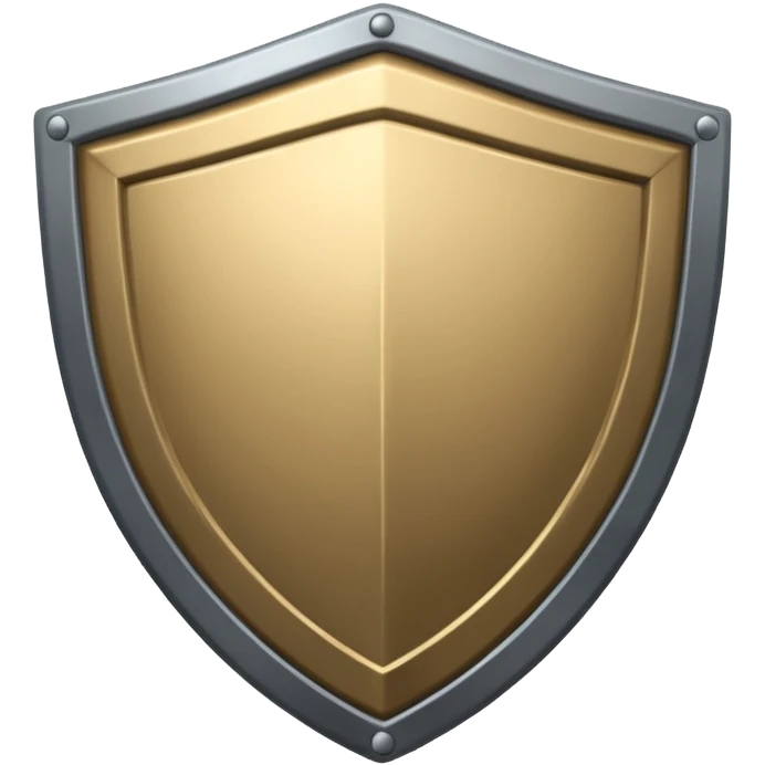 Steel gray shield with bicep icon emoji
