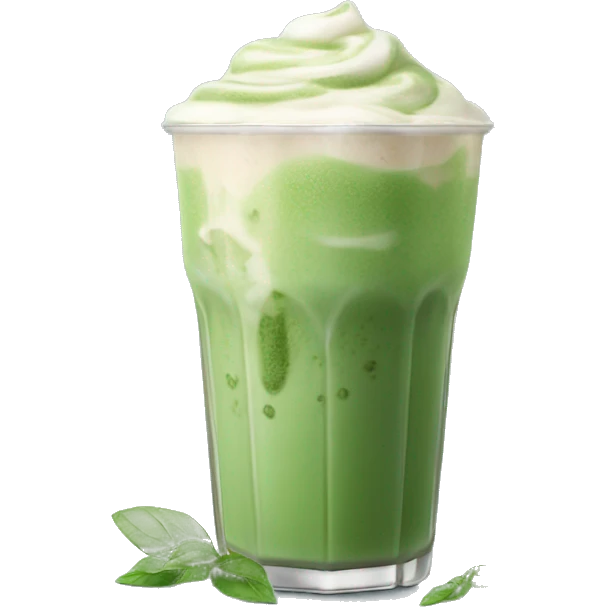 Iced matcha latte without topping emoji