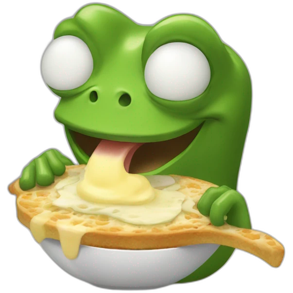 Rana Pepe comiendo mayonesa emoji