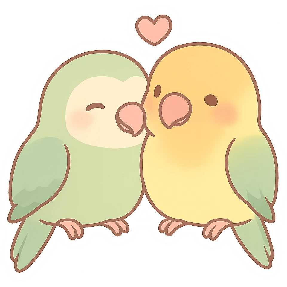 pastel lovebirds pair emoji