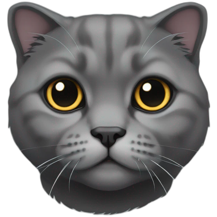 all dark grey scottish fold cat emoji