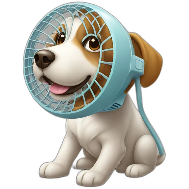 Chien sur un ventilateur emoji