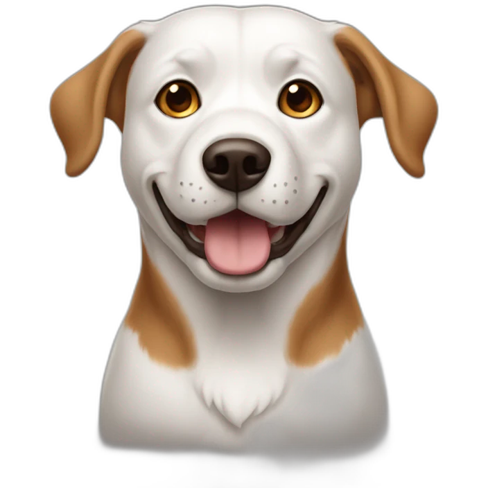 Chien blanc et marron  emoji