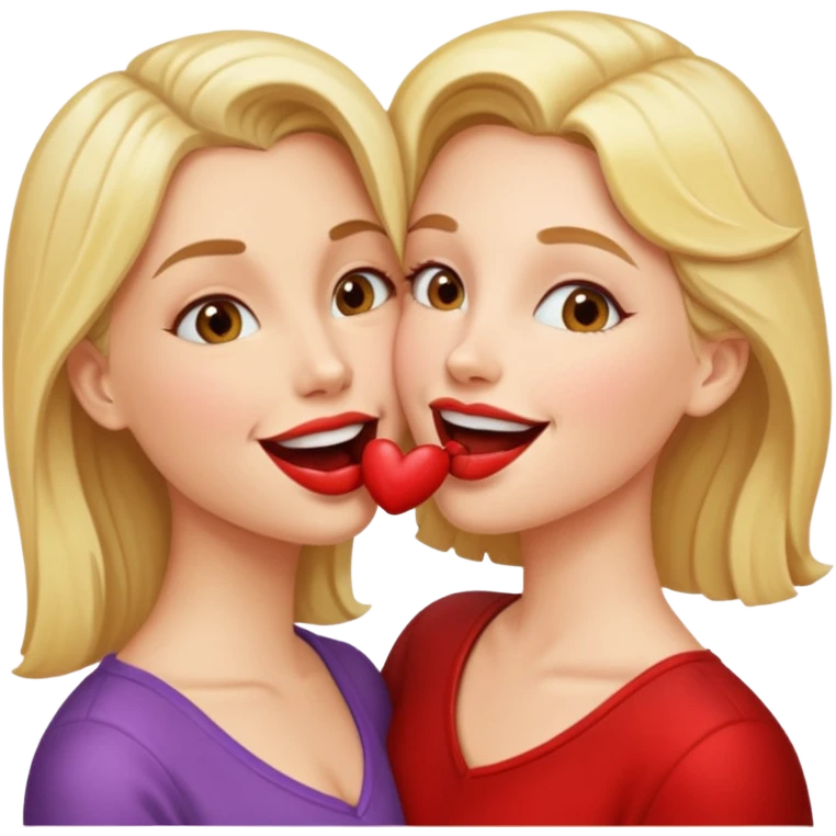 woman kissing another woman on the mouth emoji