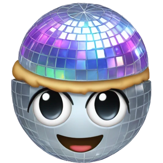 Disco ball with a bun emoji