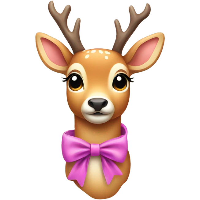 cutie deer with a bow emoji