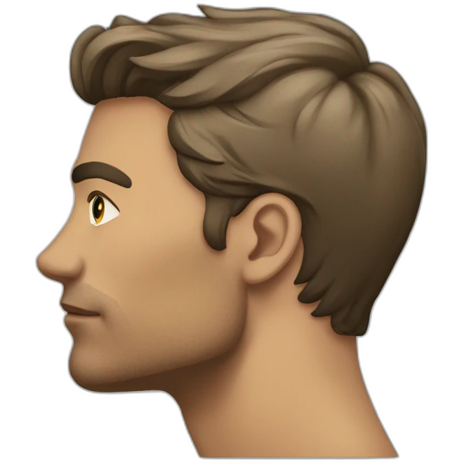strong jawline sideview emoji with hand on jawline emoji