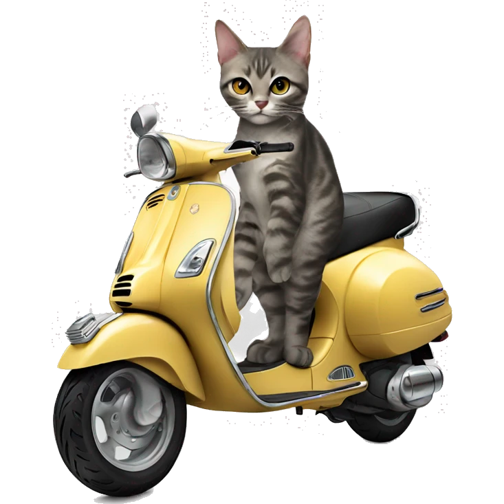 Sweet cat on a chrome aesthetic vespa emoji