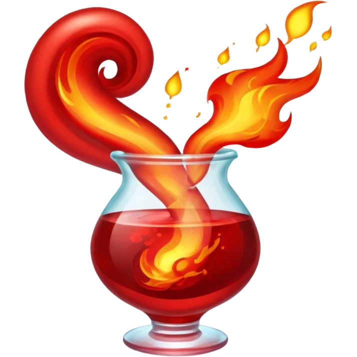 Red health potion, fire emoji