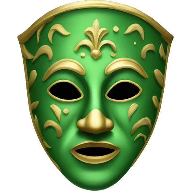green commedia del' arte mask  emoji