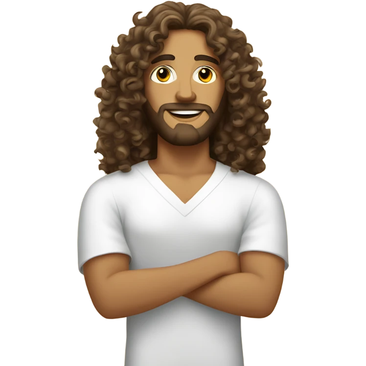Curly haired Jesus at the nail salon emoji