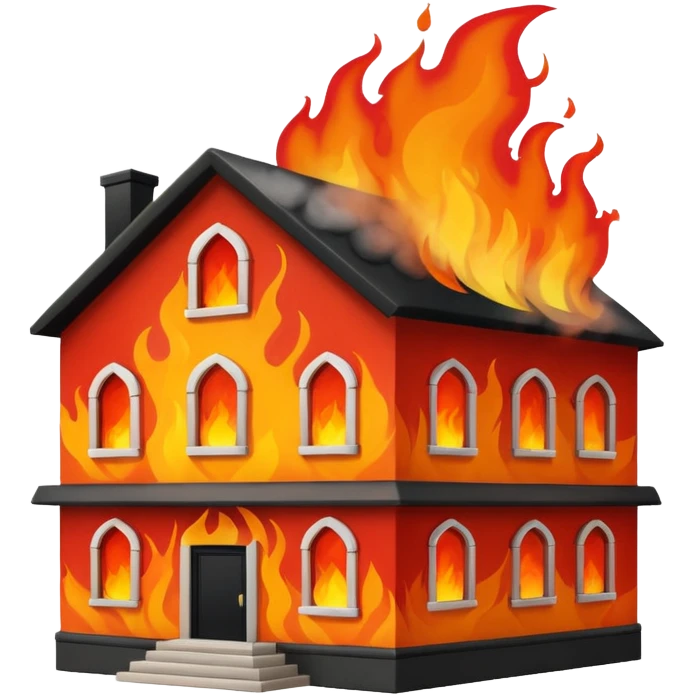fire and building emoji