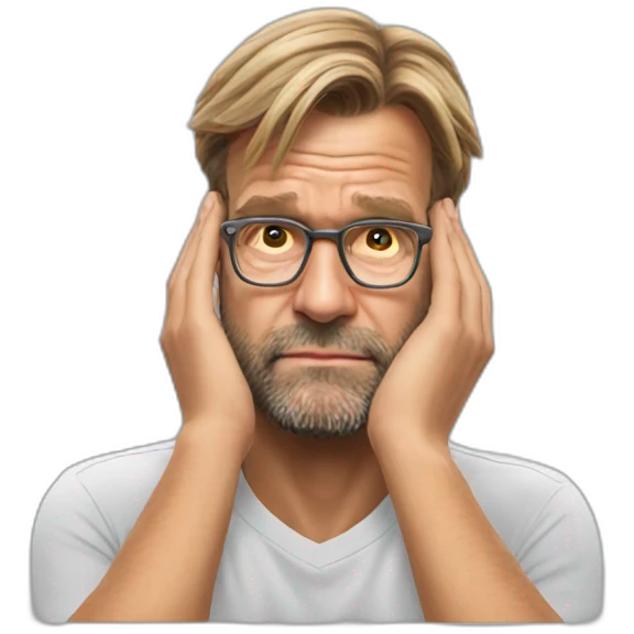 jurgen klopp resting head on hands emoji