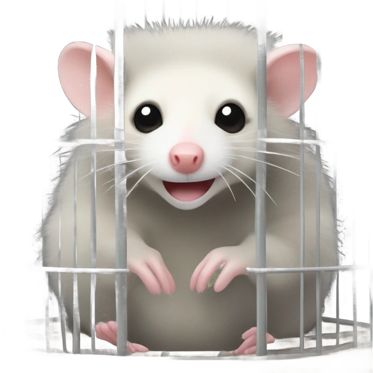 Opossum in a cage emoji