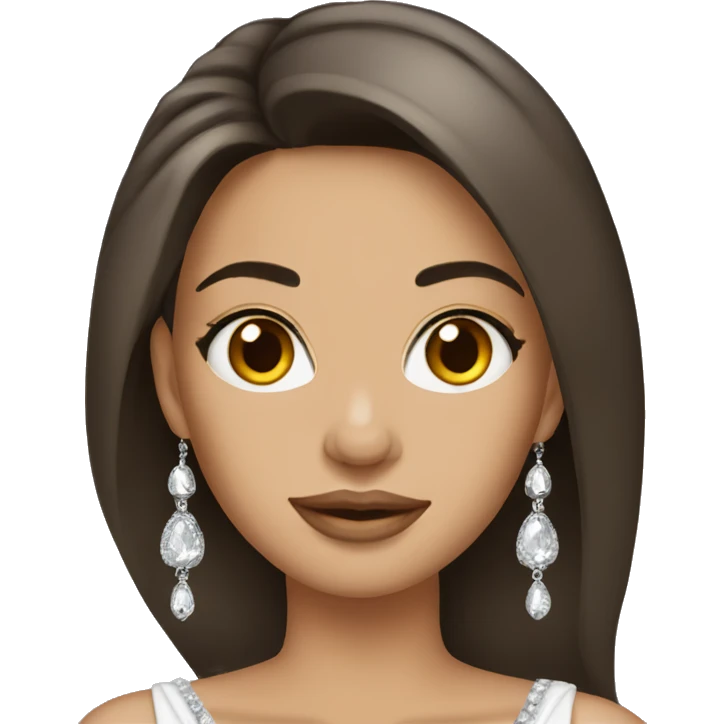 brunette beauty with jewelry emoji