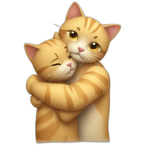 Cat hugging human emoji