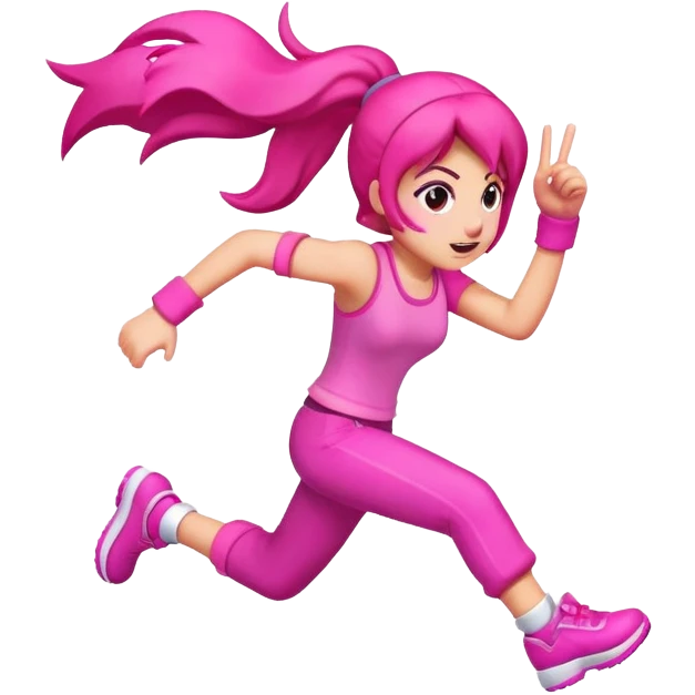 gameing run crazy pink emoji
