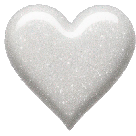 White glitter heart emoji